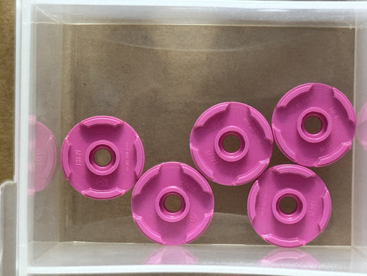 LEGO Parts - Dark Pink Tile, Round 2 x 2 with Open Stud - No 18674 - QTY 5