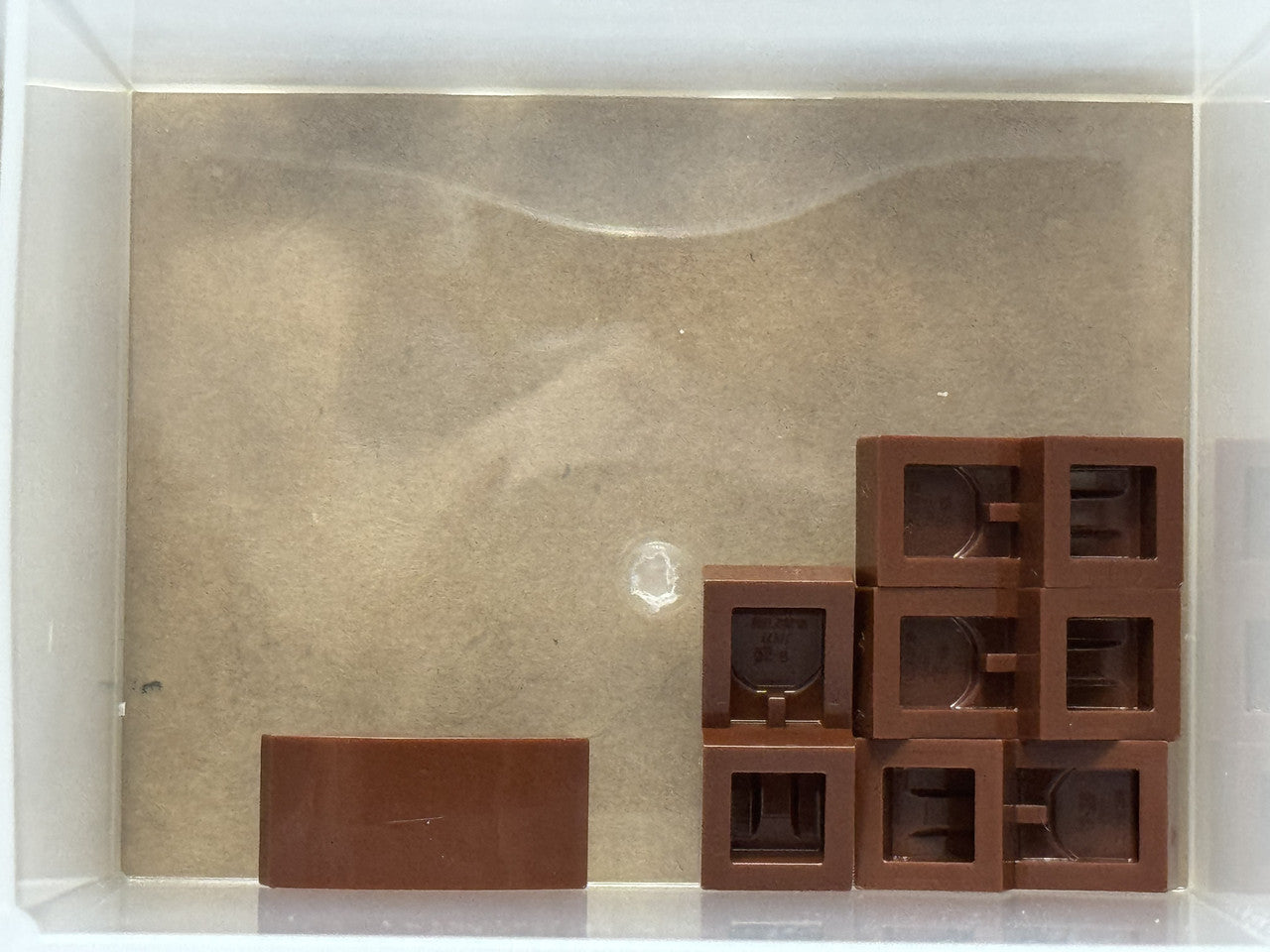 LEGO Parts - Reddish Brown Slope, Curved 2 x 1 x 2/3 - No 11477 - QTY 5