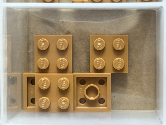 LEGO Parts - Medium Nougat Plate 2 x 2 - No 3022 - QTY 5