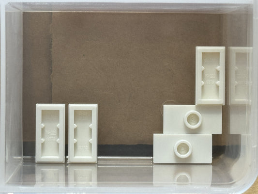 LEGO Parts - White Plate 1 x 2 with 1 Stud (Jumper) - No 15573 - QTY 5