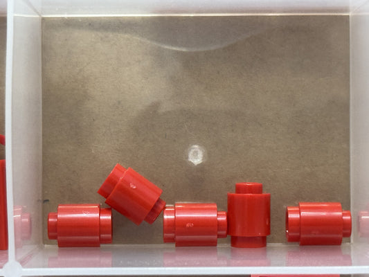 LEGO Parts - Red Brick, Round 1 x 1 - No 3062 - QTY 5