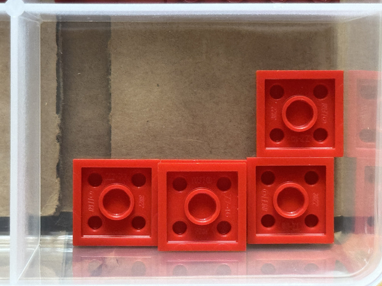 LEGO Parts - Red Plate 2 x 2 - No 3022 - QTY 5