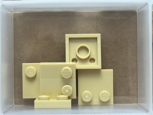 LEGO Parts - Tan Tile, Modified 2 x 2 with Studs on Edge - No 33909 - QTY 5