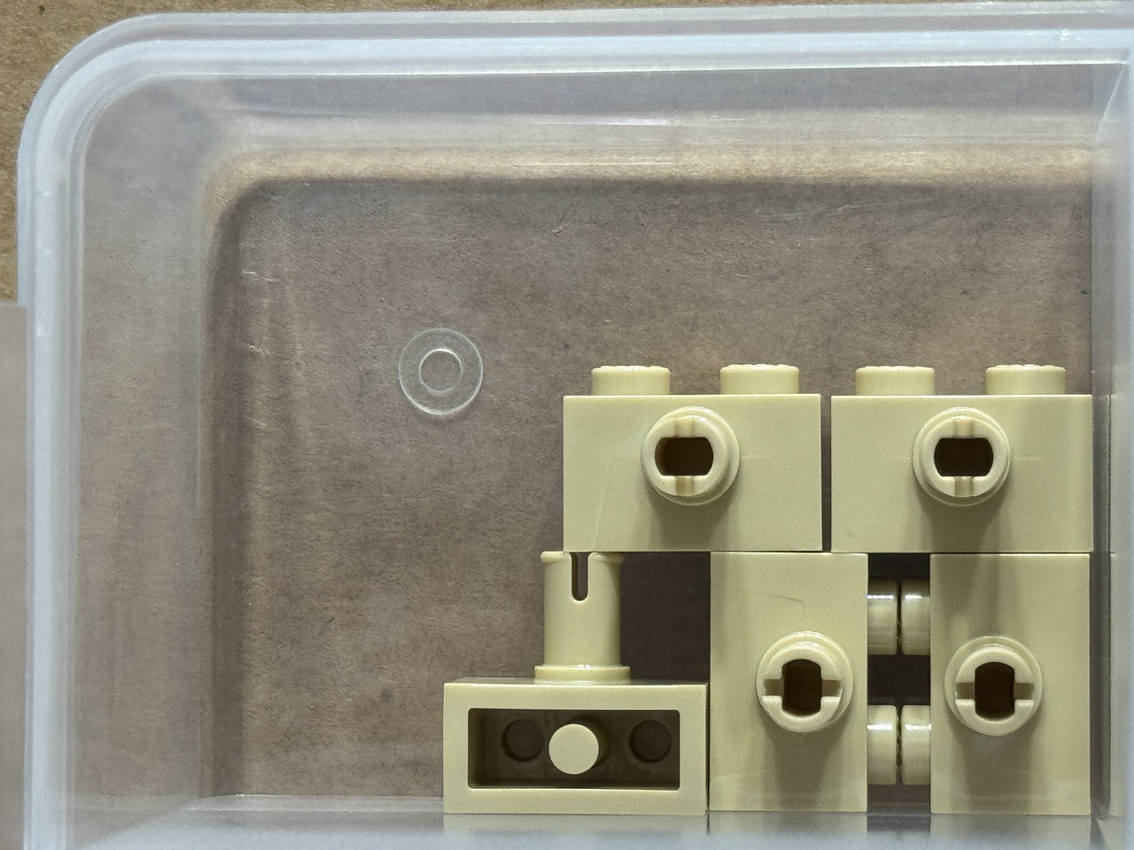LEGO Parts - Tan Brick, Modified 1 x 2 with Pin - No 2458 - QTY 5