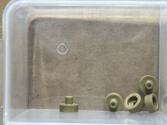 LEGO Parts - Dark Tan Tile, Round 1 x 1 Bar Small Pin Hole - No 20482 - QTY 5