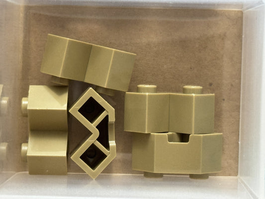 LEGO Parts - Dark Tan Brick, Modified Facet 2 x 2 - No 87620 - QTY 5