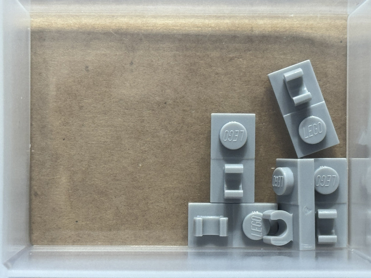 LEGO Parts - Light Bluish Gray Plate 1 x 2 Open O Clip on Top - No 44861 - QTY 5