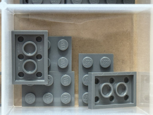 LEGO Parts - Dark Bluish Gray Plate 2 x 3 - No 3021 - QTY 5