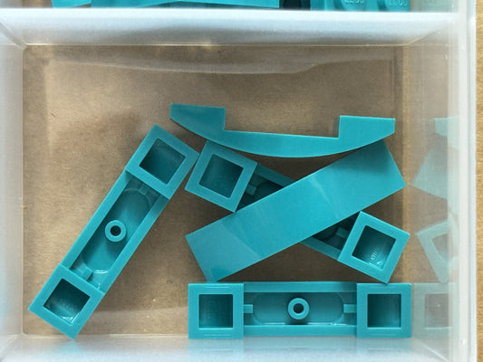 LEGO Parts - Dark Turquoise Slope, Curved 4 x 1 x 2/3 Double - No 93273 - QTY 5