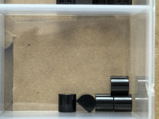 LEGO Parts - Black Slope, Curved 1 x 1 x 2/3 Double - No 49307 - QTY 5