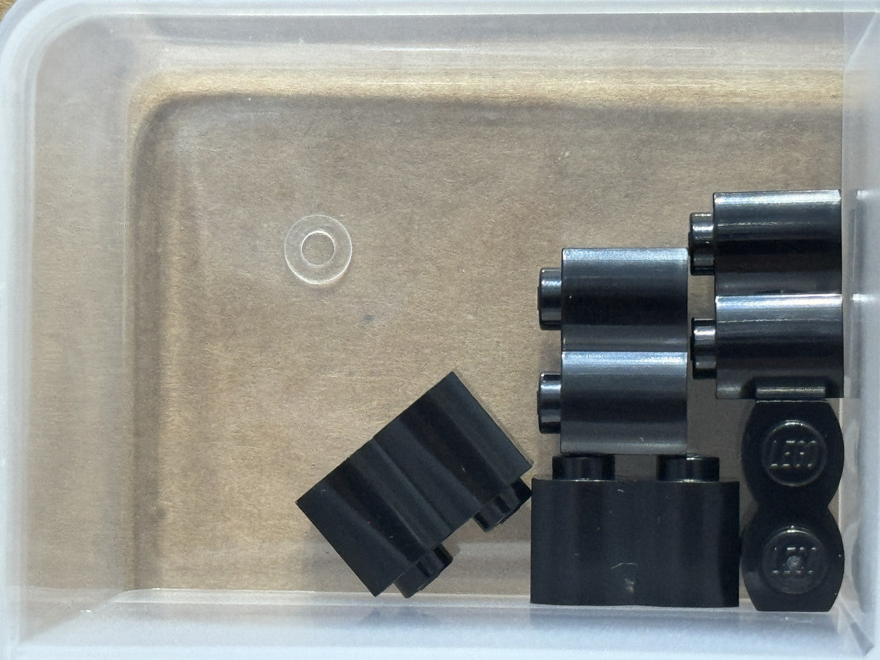 LEGO Parts - Black Brick, Modified 1 x 2 with Log Profile - No 30136 - QTY 5