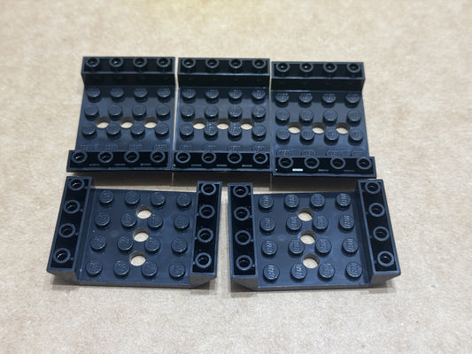 LEGO Parts - Black Slope, Inverted 45 6 x 4 Double Cutout - No 60219 - QTY 5
