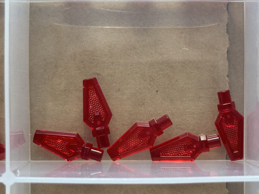 LEGO Parts - Trans-Red Minifigure, Weapon Spear Tip - No 27257 - QTY 5