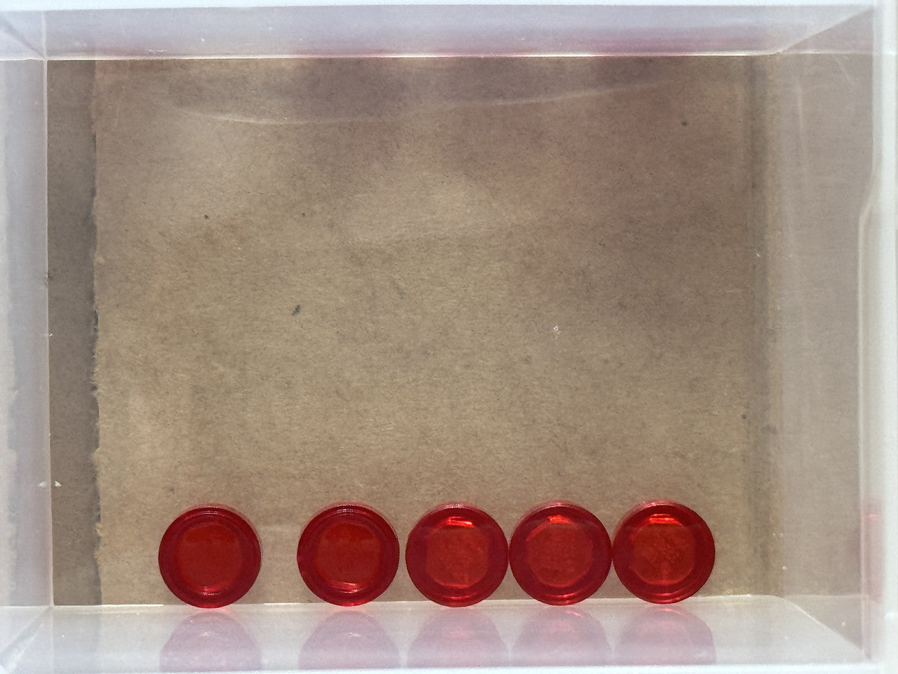 LEGO Parts - Trans-Red Tile, Round 1 x 1 - No 98138 - QTY 5