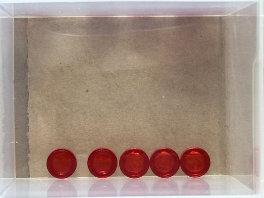 LEGO Parts - Trans-Red Tile, Round 1 x 1 - No 98138 - QTY 5