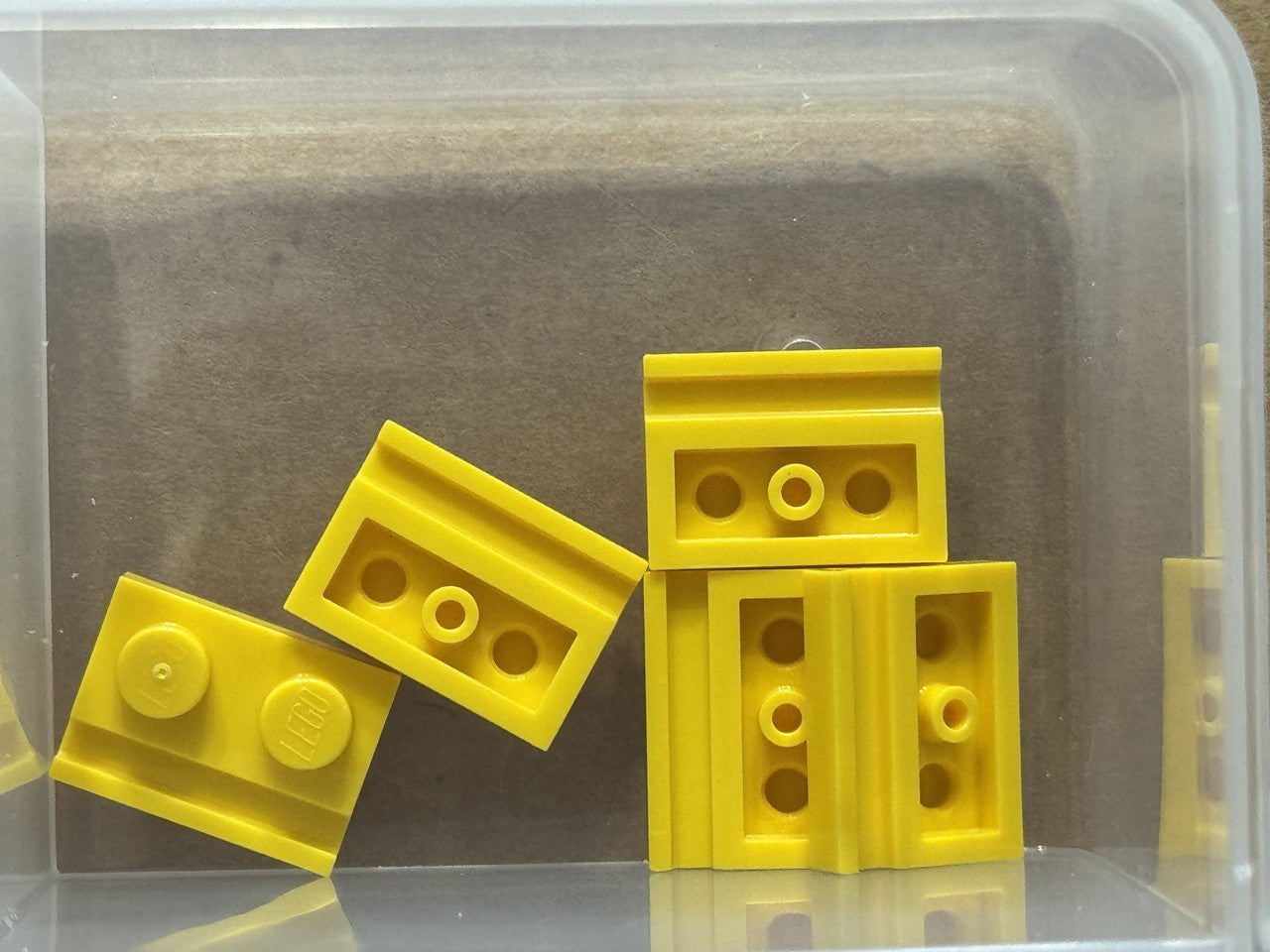 LEGO Parts - Yellow Plate, Modified 1 x 2 with Door Rail - No 32028 - QTY 5