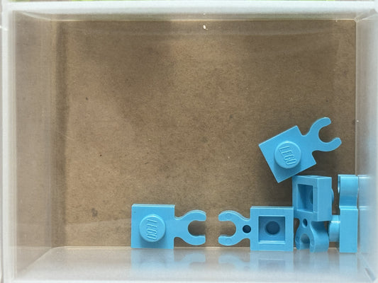 LEGO Parts - Medium Azure Plate 1 x 1 with Open O Clip Thick - No 4085d - QTY 5