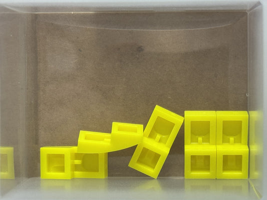 LEGO Parts - Neon Yellow Slope, Curved 2 x 1 x 2/3 - No 11477 - QTY 5