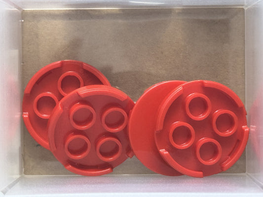 LEGO Parts - Red Tile, Round 3 x 3 - No 67095 - QTY 5