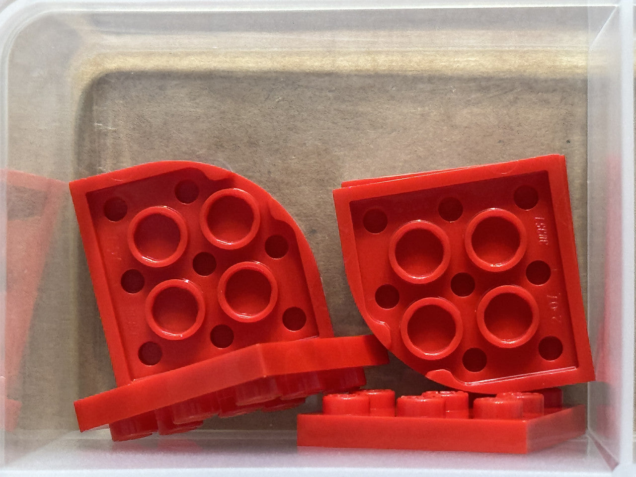 LEGO Parts - Red Plate, Round Corner 3 x 3 - No 30357 - QTY 5