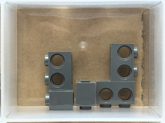 LEGO Parts - Dark Bluish Gray Technic, Brick 1 x 2 with Holes - No 32000 - QTY 5