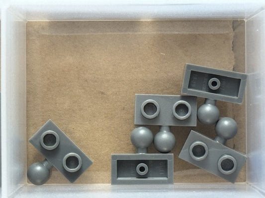 LEGO Parts - Dark Bluish Gray Plate 1 x 2 with Tow Ball Side - No 14417 - QTY 5