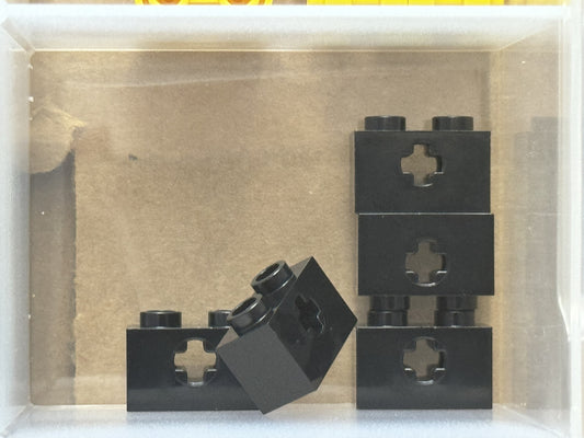 LEGO Parts - Black Technic, Brick 1 x 2 with Axle Hole - No 32064 - QTY 5