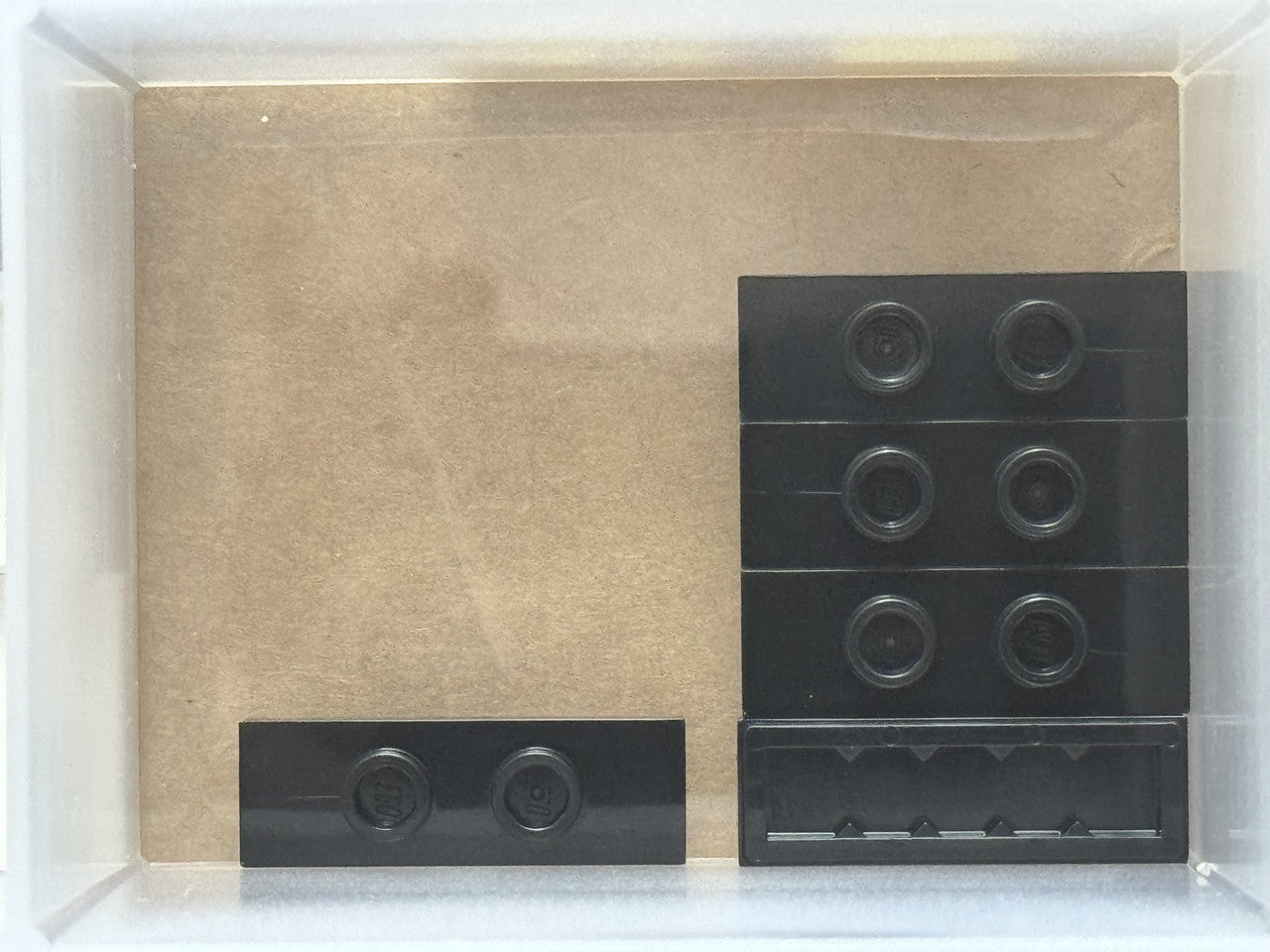 LEGO Parts - Black Plate 1 x 3 with 2 Studs (Double Jumper) - No 34103 - QTY 5