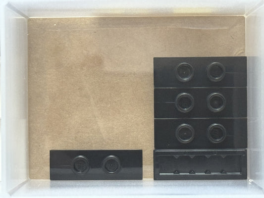 LEGO Parts - Black Plate 1 x 3 with 2 Studs (Double Jumper) - No 34103 - QTY 5