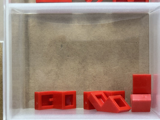 LEGO Parts - Red Slope 45 2 x 1 with Cutout without Stud - No 28192 - QTY 5