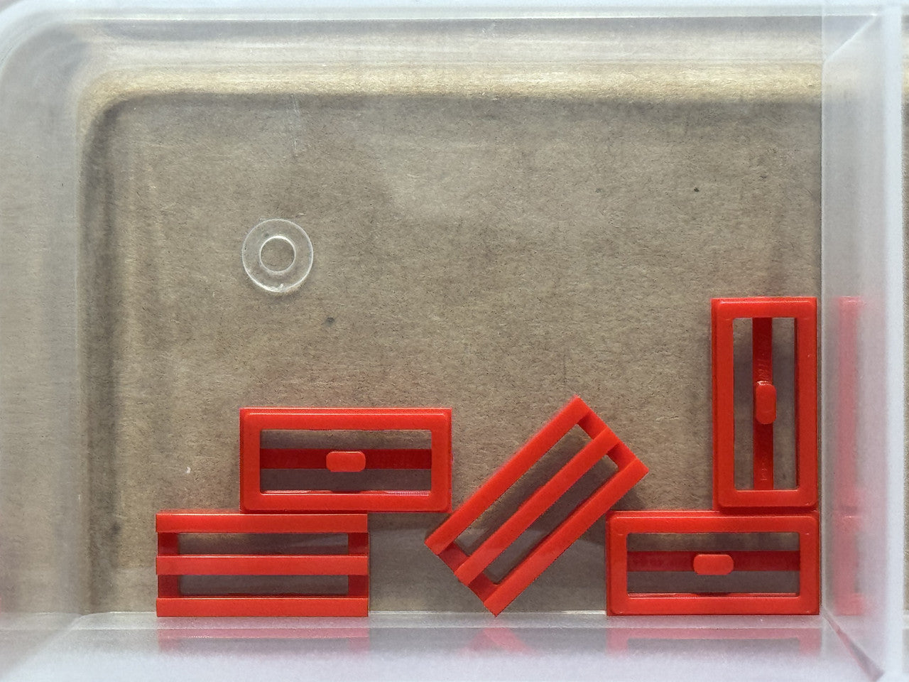 LEGO Parts - Red Tile 1 x 2 Grille with Bottom Groove - No 2412b - QTY 5