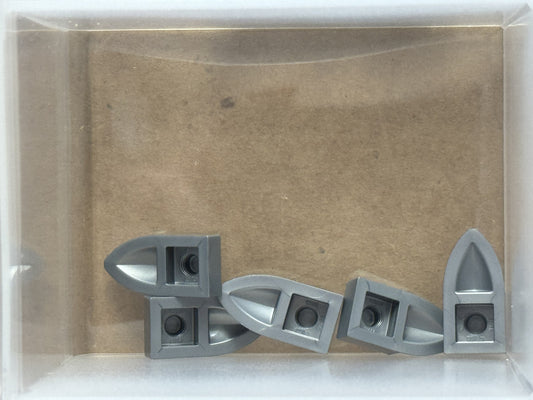 LEGO Parts - Flat Silver Plate 1 x 1 with Tooth Horizontal - No 49668 - QTY 5