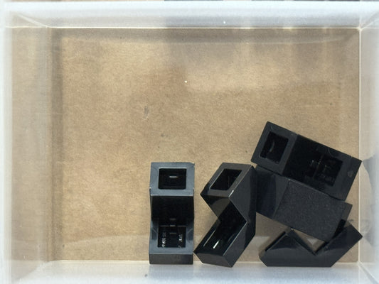 LEGO Parts - Black Slope 45 2 x 1 with Cutout without Stud - No 28192 - QTY 5