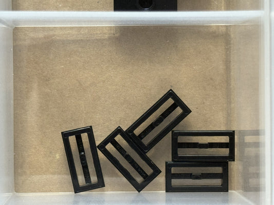 LEGO Parts - Black Tile 1 x 2 Grille - No 2412b - QTY 5