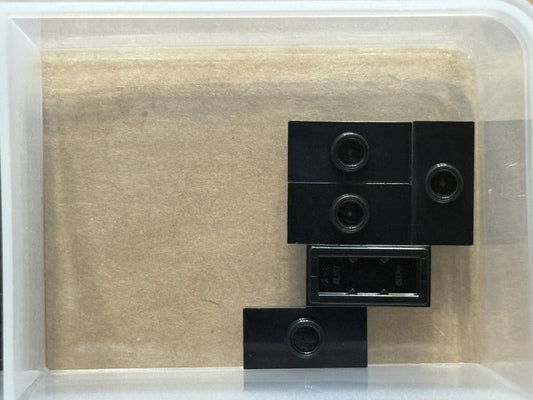 LEGO Parts - Black Plate 1 x 2 with 1 Stud (Jumper) - No 15573 - QTY 5