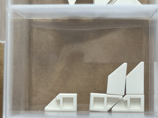 LEGO Parts - White Tile, Modified 1 x 2 Wedge Left - No 5091 - QTY 5