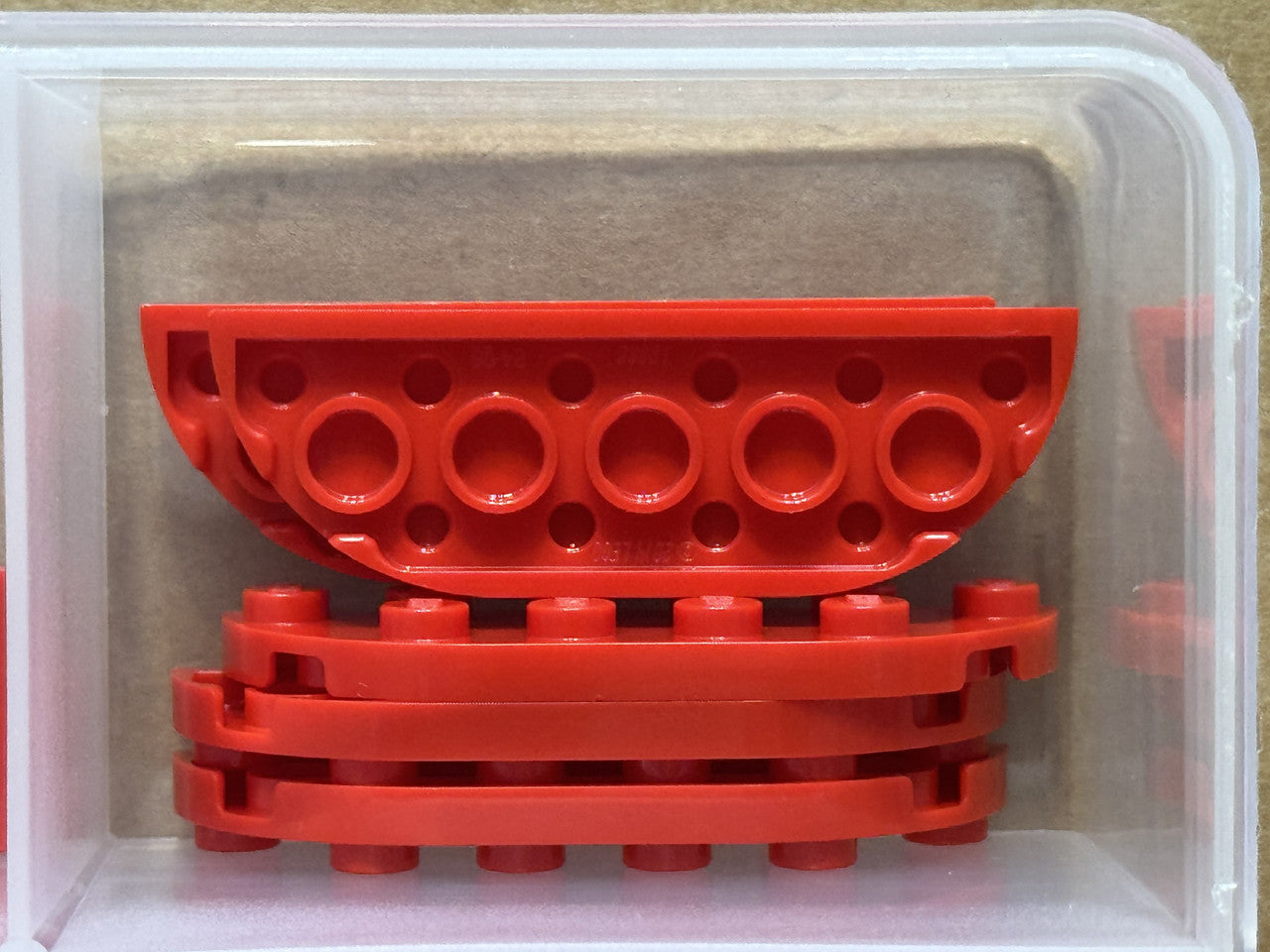 LEGO Parts - Red Plate, Round Corner 2 x 6 Double - No 18980 - QTY 5
