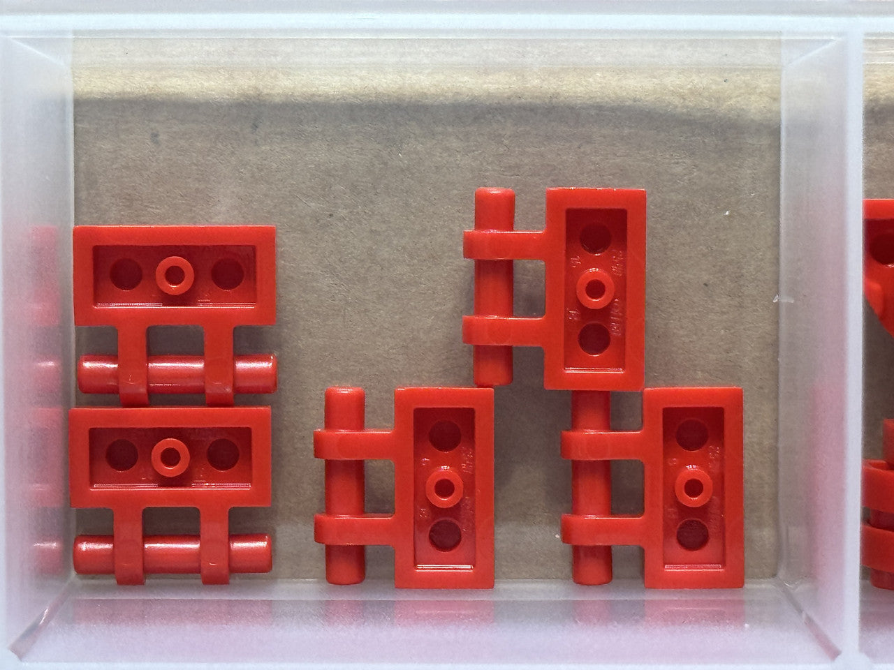 LEGO Parts - Red Plate 1 x 2 with Bar Handle on Side - No 2540 - QTY 5