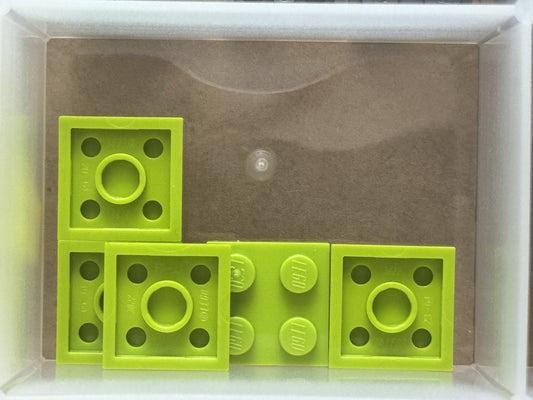 LEGO Parts - Lime Plate 2 x 2 - No 3022 - QTY 5