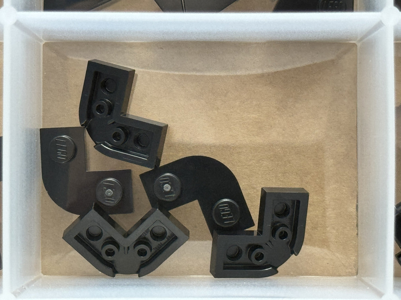 LEGO Parts - Black Plate, Round Corner 2 x 2 1 x 1 Cutout - No 79491 - QTY 5