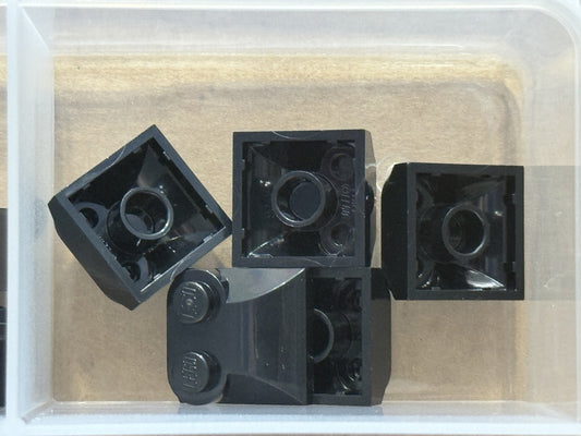 LEGO Parts - Black Slope, Curved 2 x 2 x 2/3 2 Studs Sides - No 47457 - QTY 5