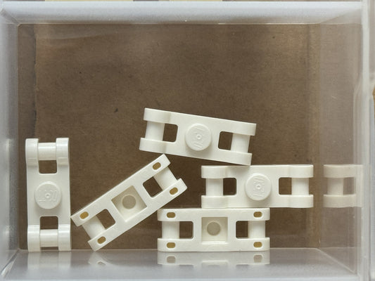 LEGO Parts - White Plate 1 x 1 with Bar Handles on Ends - No 78257 - QTY 5