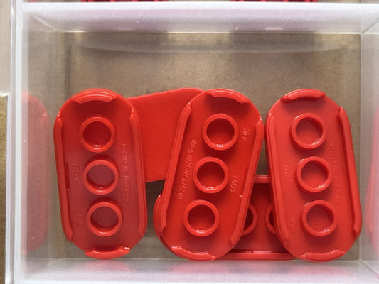 LEGO Parts - Red Tile, Round 2 x 4 Oval - No 66857 - QTY 5