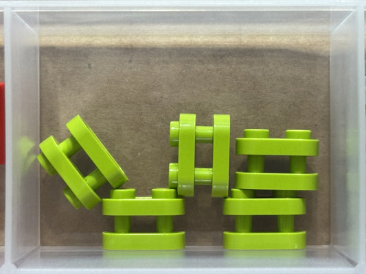 LEGO Parts - Lime Brick, Round 1 x 2 with Bars - No 77808 - QTY 5