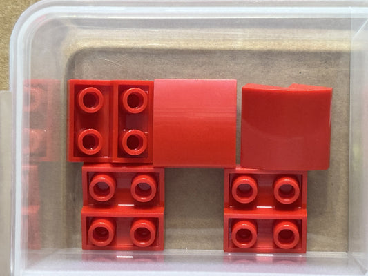 LEGO Parts - Red Slope, Curved 2 x 2 x 2/3 Inverted - No 32803 - QTY 5