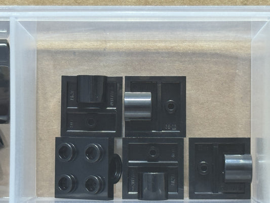 LEGO Parts - Black Plate 2 x 2 with Pin Hole - No 10247 - QTY 5