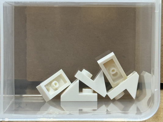 LEGO Parts - White Slope 45 2 x 1 with 2/3 Cutout - No 92946 - QTY 5