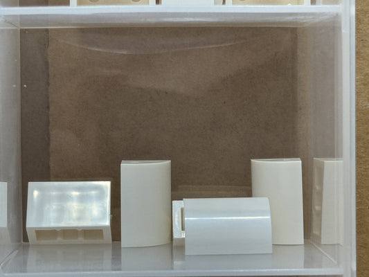 LEGO Parts - White Slope, Curved 1 x 2 - No 37352 - QTY 5