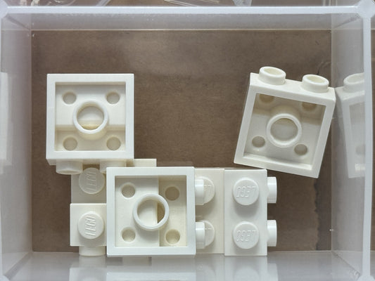 LEGO Parts - White Plate 2 x 2 x 2/3 with 2 Studs on Side - No 4304 - QTY 5
