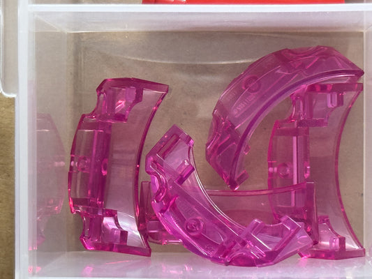 LEGO Parts - Trans-Dark Pink Windscreen 2 x 4 x 1 Curved - No 81911 - QTY 5